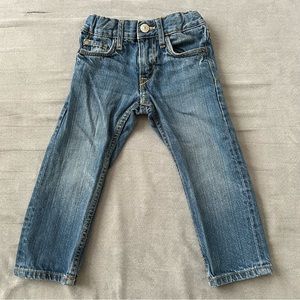 H&M adjustable button and elastic waist jeans, baby boy 1 1/2 - 2 years